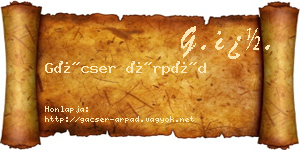 Gácser Árpád névjegykártya