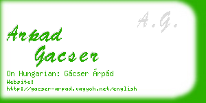 arpad gacser business card